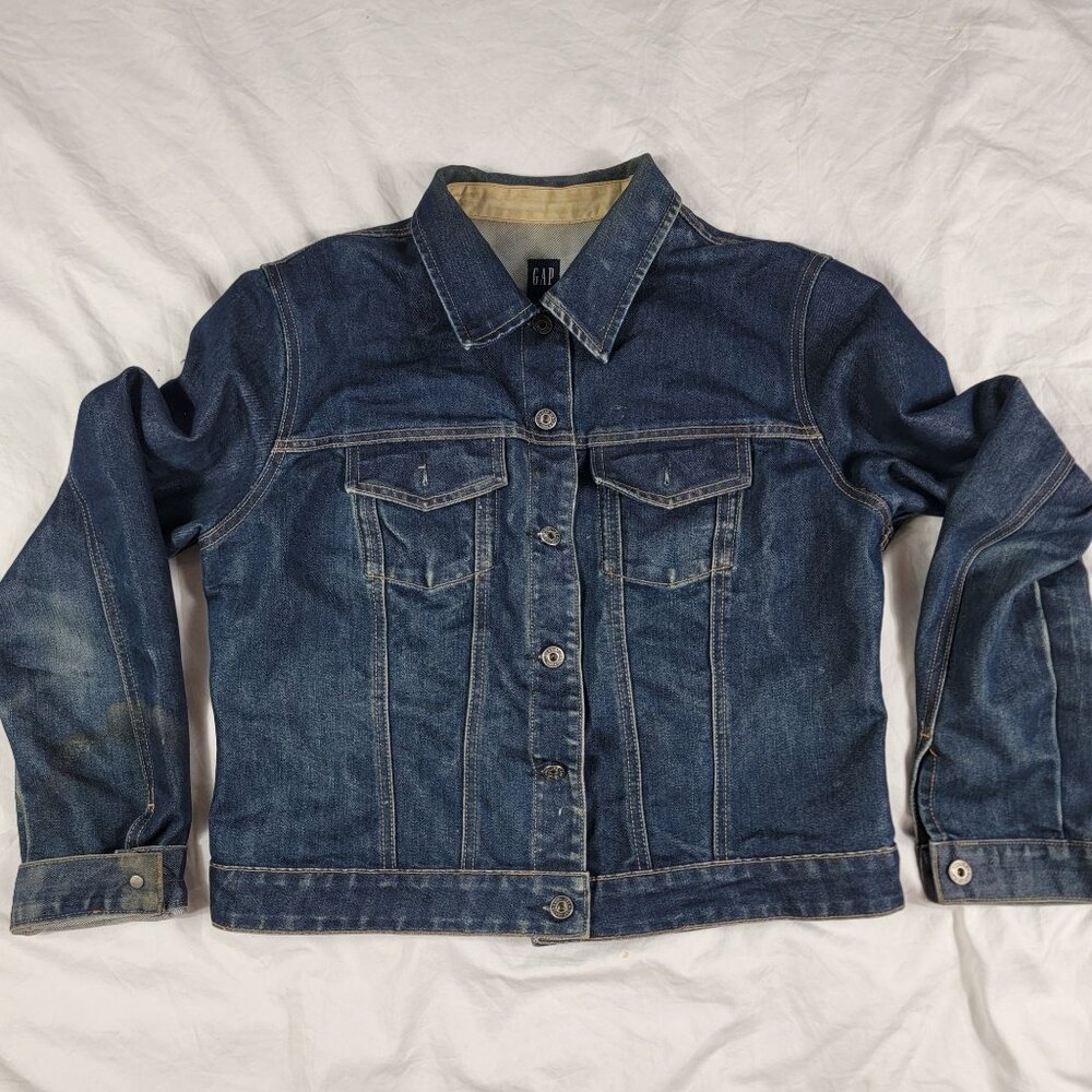GAP Womens Xl Blue Jean Jacket Long Sleeve Casual Outdoors Going Out Fashion